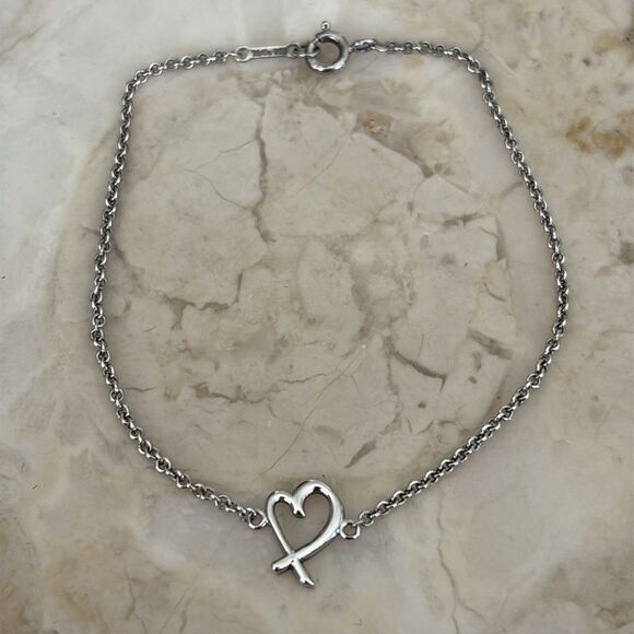 Tiffany & Co. Paloma Picasso Loving Heart Bracelet 925 Sterling Silver 7” - Picture 4 of 9